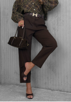 Hose mom fit z paskiem Still Morning Schokoladenbraun