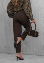 Hose mom fit z paskiem Still Morning Schokoladenbraun