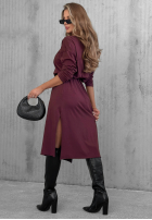 Bawełniana Kleid maxi z dekoltem w serek Daily Style Burgunderrot