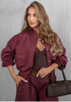 Jacke bomberka Iconic Style Burgunderrot
