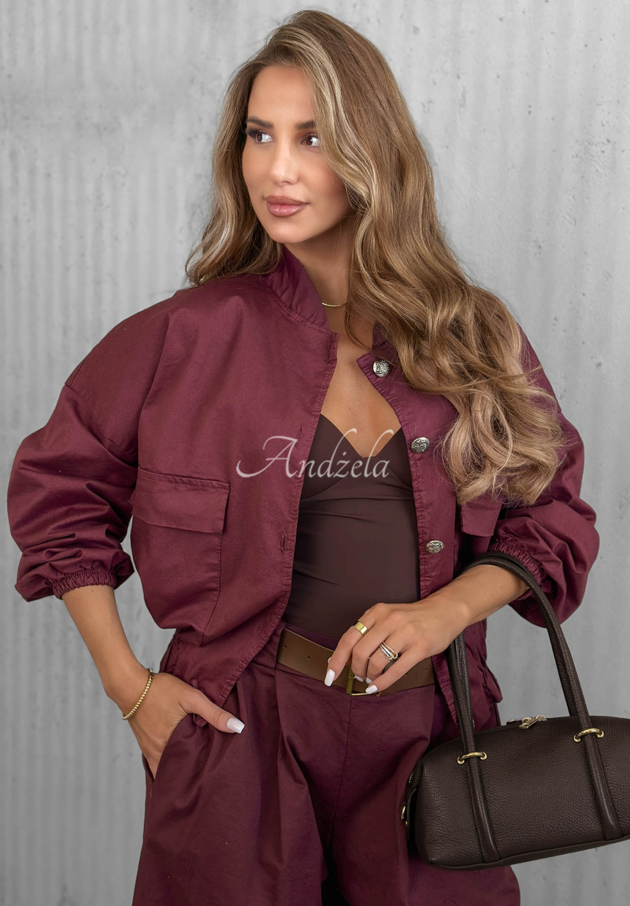 Bomberjacke aus Baumwolle Iconic Style Beerenfarben