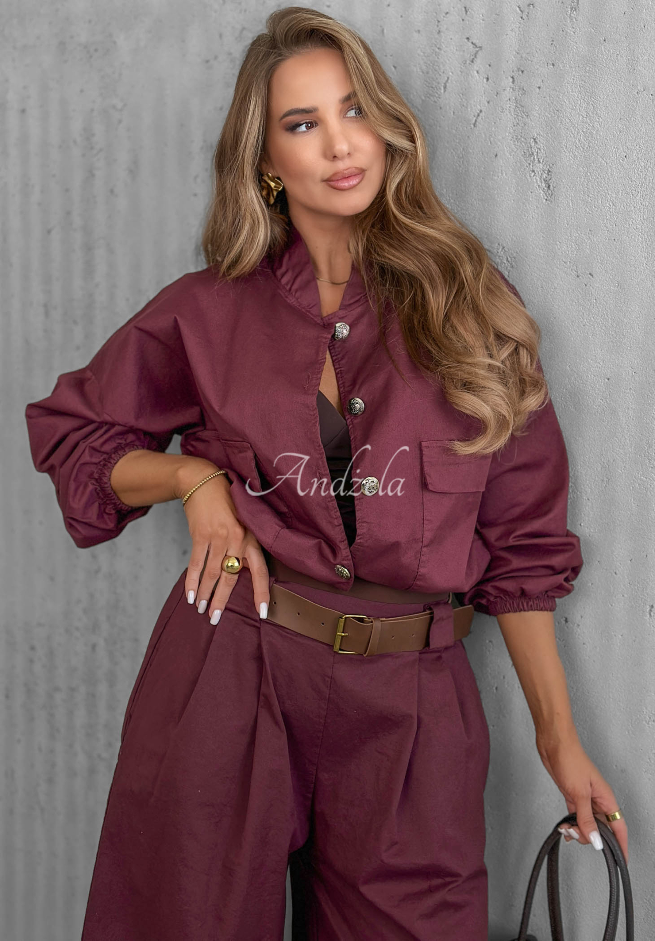 Bomberjacke aus Baumwolle Iconic Style Beerenfarben