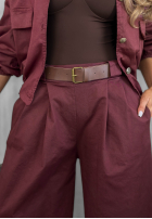 Set Jacke bomberka i Hose wide leg Iconic Style Burgunderrot