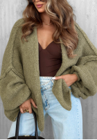 Pullover Cardigan oversize bez zapięcia Candle Nights Khaki