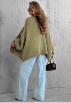 Pullover Cardigan oversize bez zapięcia Candle Nights Khaki