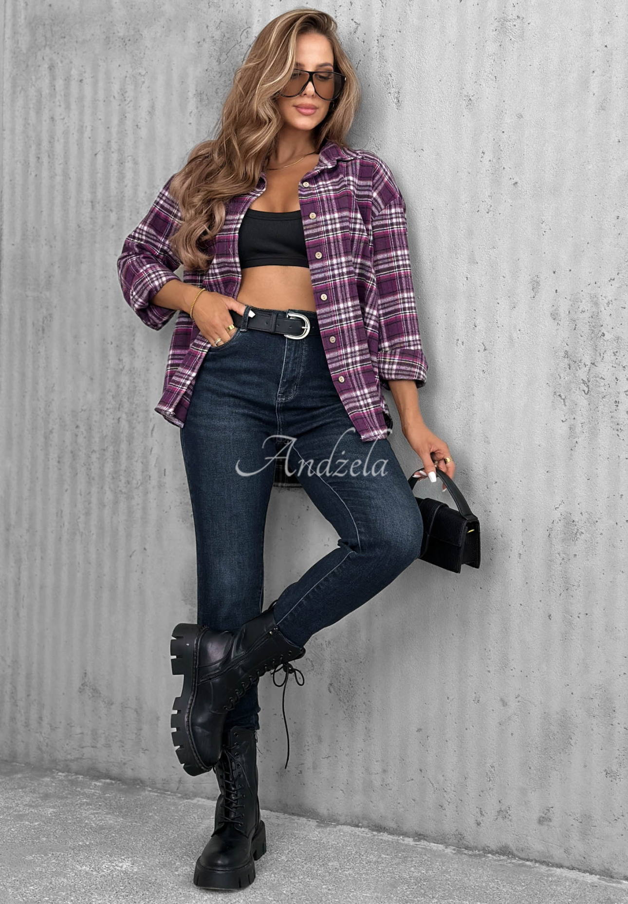 Jeanshose Mom-Fit mit Gürtel Something Better Dunkelblau