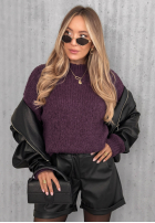 Pullover z bufiastymi rękawami Maybe Never Beerenfarben