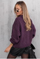 Pullover z bufiastymi rękawami Maybe Never Beerenfarben