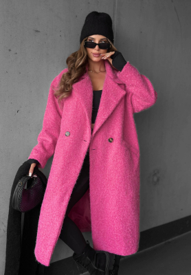 Langer Schaffellmantel mit Kragen Hazel Harmony Fuchsia