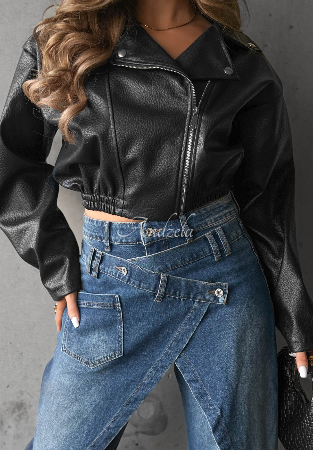 Jeans mit Umschlagfront Morning Hush Blau