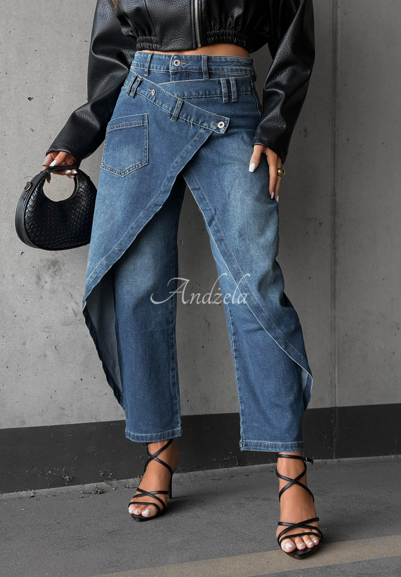 Jeans mit Umschlagfront Morning Hush Blau