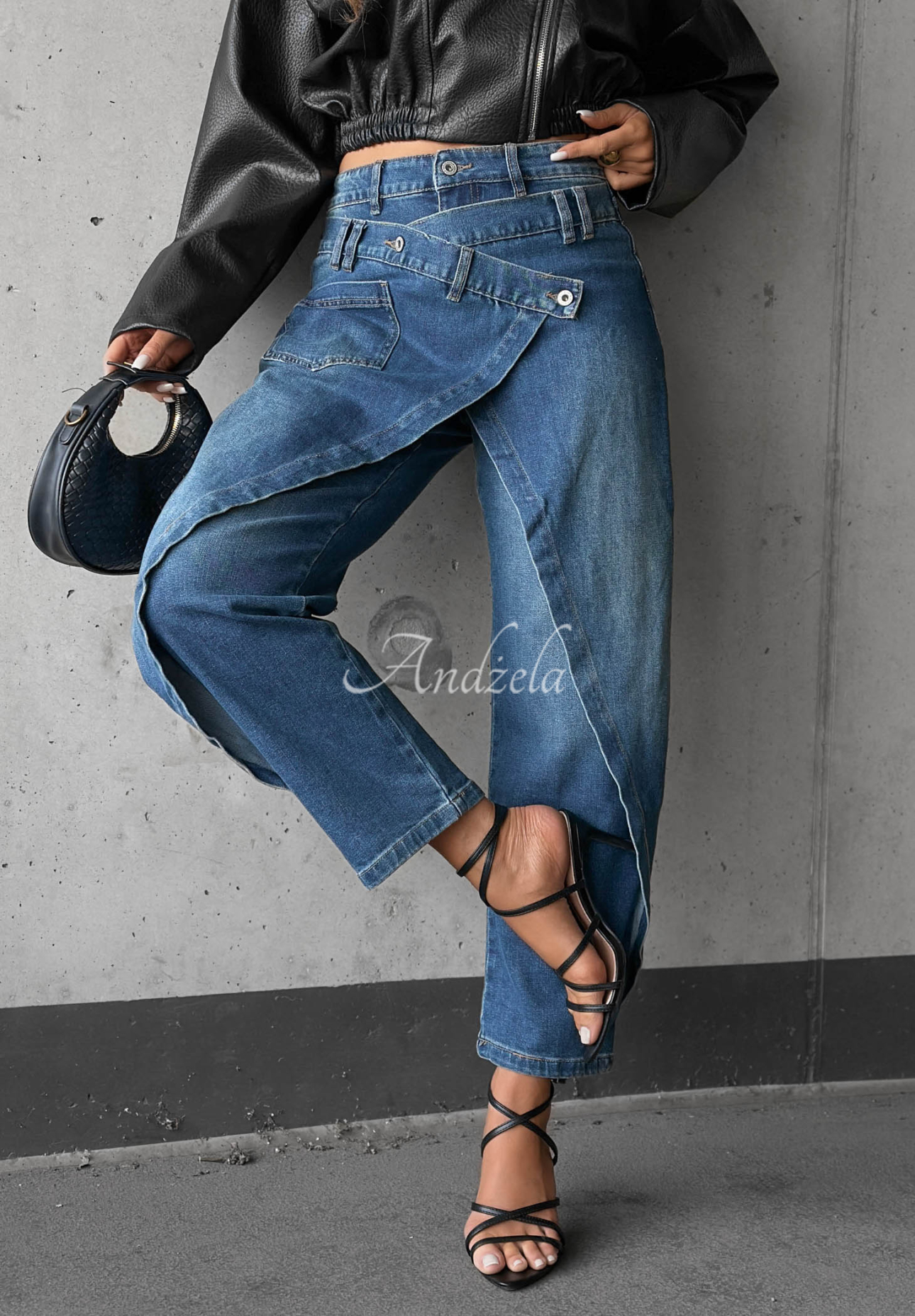 Jeans mit Umschlagfront Morning Hush Blau