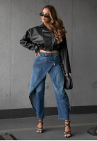 Hose Jeans wide leg z kopertowym przodem Morning Hush Blau