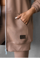 Rozpinana Sweatshirt z kapturem Siempre ciemnobeżowa