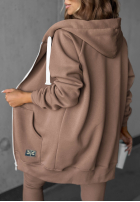 Rozpinana Sweatshirt z kapturem Siempre ciemnobeżowa