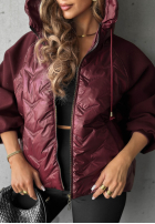 Pikowana Jacke z kapturem Coffee Time Schwarz