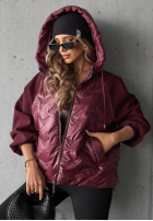 Pikowana Jacke z kapturem Coffee Time Schwarz