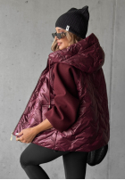 Pikowana Jacke z kapturem Coffee Time Schwarz