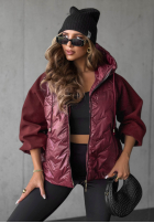 Pikowana Jacke z kapturem Coffee Time Schwarz