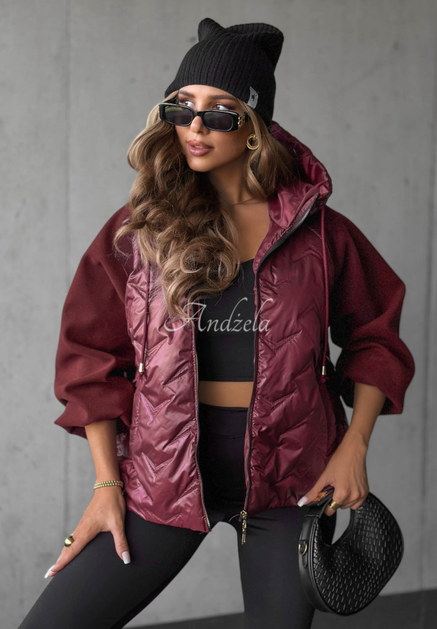 Steppjacke mit Kapuze Coffee Time Beerenfarben