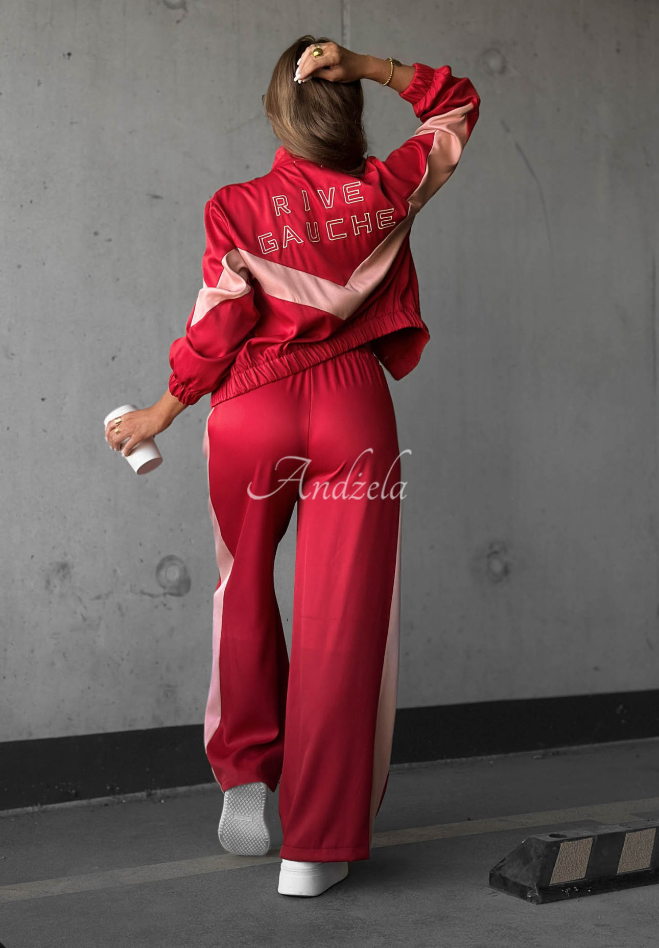 Baumwoll-Trainingsanzug-Set Rive Gauche rot-rosa