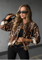Sweatshirt bomberka w panterkę Wild Charm Beige