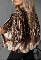 Sweatshirt bomberka w panterkę Wild Charm Beige