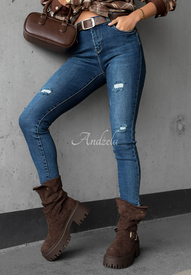 Skinny Jeans mit Absch&uuml;rfungen Just A Little Blau