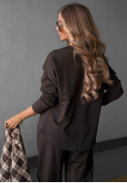 Bluse longsleeve z kieszenią Soft Mood Burgunderrot
