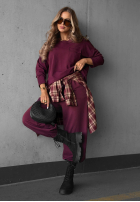 Bluse longsleeve z kieszenią Soft Mood Burgunderrot