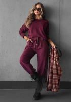 Bluse longsleeve z kieszenią Soft Mood Burgunderrot