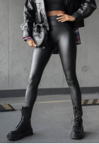 Leggings Aus Lederimitat What’s Your Number Schwarz