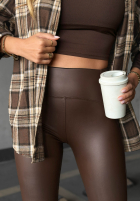 Leggings Aus Lederimitat What’s Your Number Schokoladenbraun