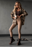Leggings Aus Lederimitat What’s Your Number Camel
