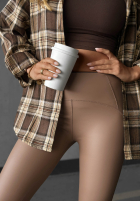 Leggings Aus Lederimitat What’s Your Number Camel
