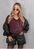 Bluse longsleeve z nadrukiem Golden Rossa Burgunderrot