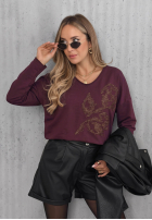 Bluse longsleeve z nadrukiem Golden Rossa Burgunderrot