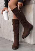Lange zamszowe Stiefel Cinnamon Kiss Schokoladenbraun