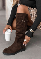 Lange zamszowe Stiefel Cinnamon Kiss Schokoladenbraun