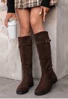 Lange zamszowe Stiefel Cinnamon Kiss Schokoladenbraun