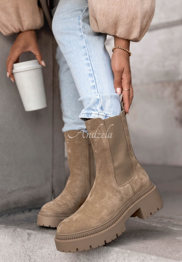 Stiefeletten aus Wildlederimitat Maple Trail Beige