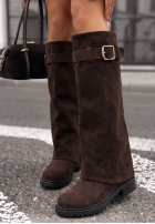 Zamszowa Stiefel z klamrą Everyday Move Schokoladenbraun