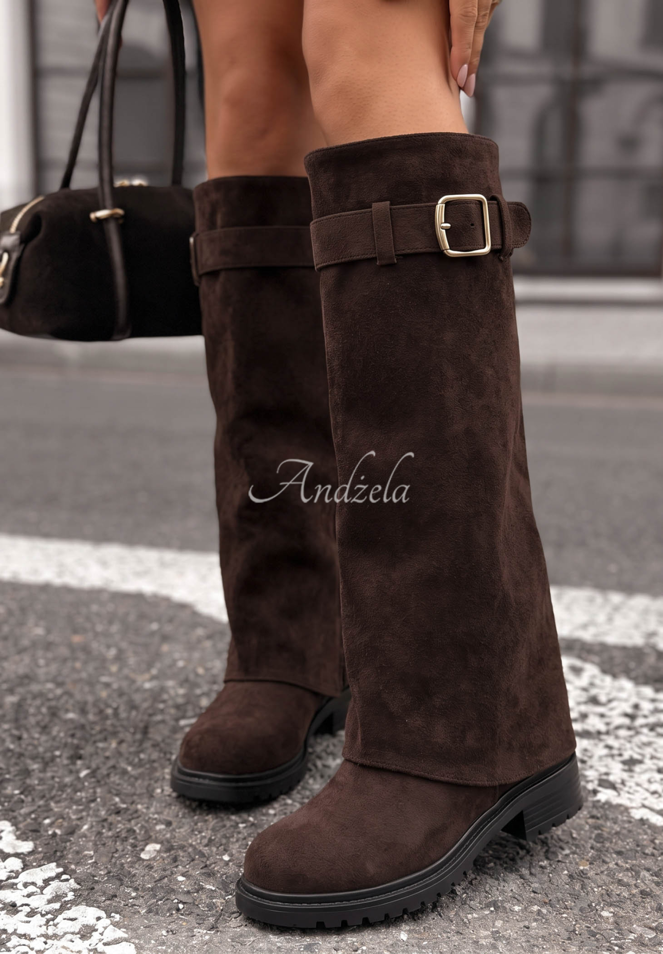 Wildlederstiefel mit Schnalle Everyday Move Schokoladenbraun
