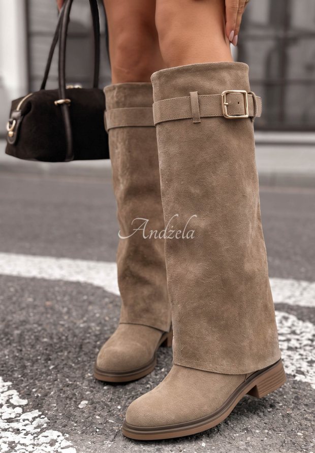 Wildlederstiefel mit Schnalle Everyday Move Beige