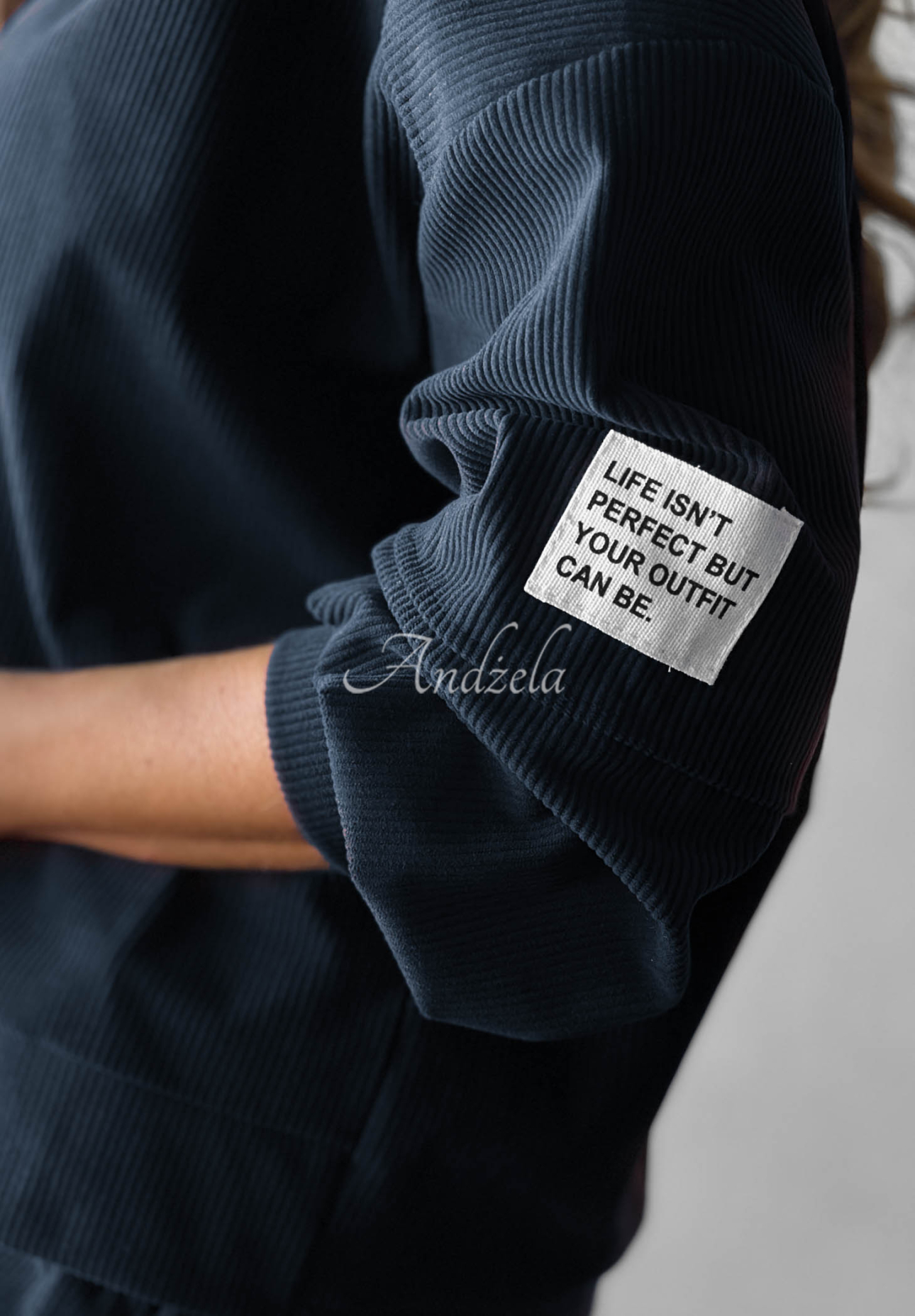 Trainingsanzug-Set aus Cord und Viskose Endless Comfort Dunkelblau