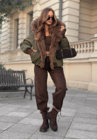 Krótka Jacke bomberka z futerkiem Northern Maple Khaki