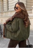 Krótka Jacke bomberka z futerkiem Northern Maple Khaki
