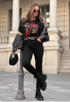 Hose Jeans skinny But First Coffee Schwarz