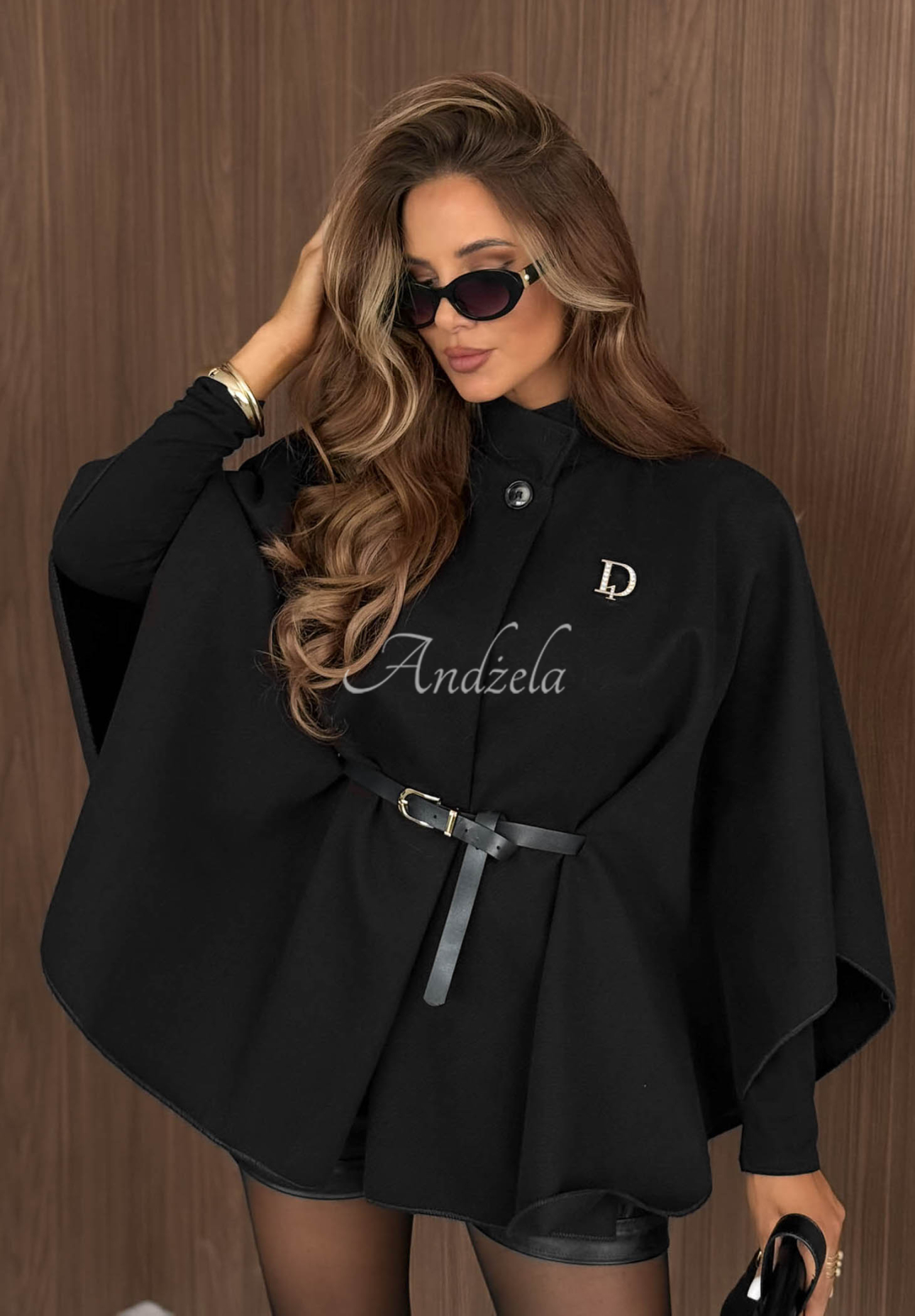 Eleganter Poncho-Mantel mit Gürtel Autumn Lady