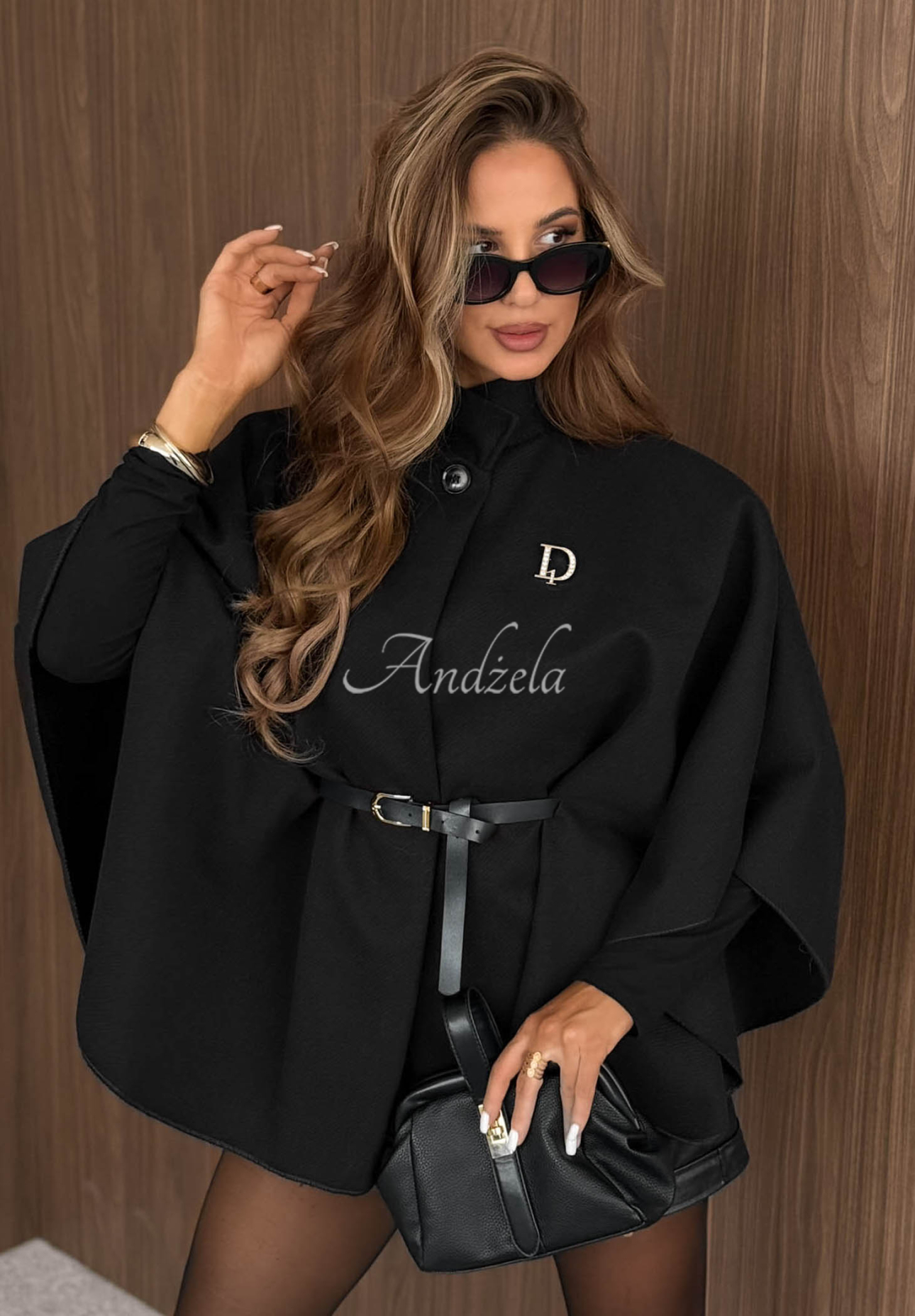 Eleganter Poncho-Mantel mit Gürtel Autumn Lady